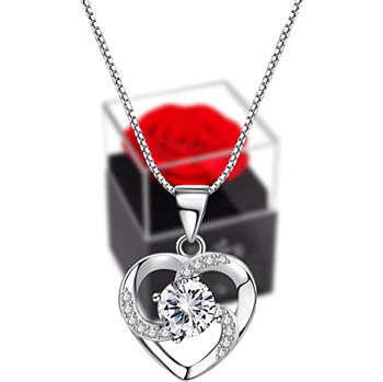 collar de rosa real roja preservada con corazon envios estados unidos colombia mexico venezuela panama ecuador